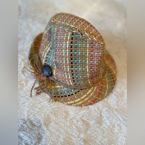 Panama Jack colorful woven straw fedora, beach hat